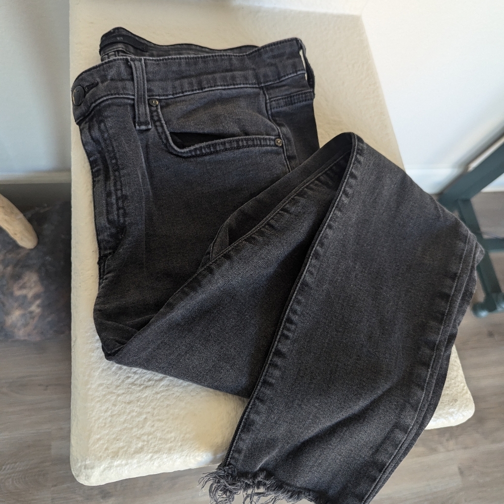 Joe's Gunmetal Skinny Jean Frayed